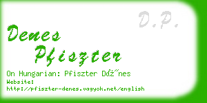 denes pfiszter business card